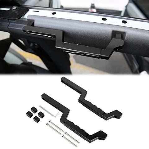 MAIKER Bronco Front Roll Bar Grab Handles Aluminum Grip Handle Compatible with 2021-2022 Ford Bronco 2 & 4 Door, Black