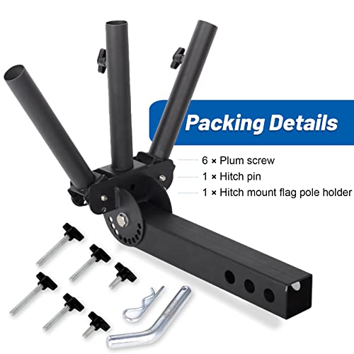 Universal Hitch Mount 3 Flag Pole Holder Compatible with Jeep, SUV, RV –  Maiker Offroad