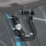 MAIKER Aluminum Alloy Multifunction Grab Handle with Window Breaker, Seat Belt Cutter, 1 inch Ball Head for 2007-2017 Jeep Wrangler JK, Black