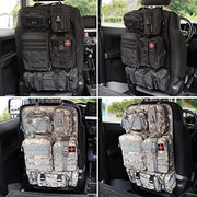 Tactical Car Seat Back Organizer, Upgrade Tactical Vehicle Panel Organizer with 5 Detachable Molle Pouch, Universal fits for Most of Vehicle