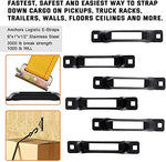 6 E-Track Single Slot Tie-Downs Mini Powder-Coated Steel Anchor Tie-Down Slots - for E-Track Ratchet/Cam Straps | Secure Motorcycles, Cargo Loads, Bikes in Trailers, Pickups, Vans, Trucks