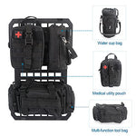 AL4X4 Two sets Tactical Rigid Molle Aluminum Insert Panel with Multifunctional Storage Bag,Medical First Aid Utility Pouch,Water Cup Bag Modular Platform and 20 Fastening Tape for Jeep,SUV,Car, 2