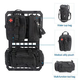 AL4X4 Two sets Tactical Rigid Molle Aluminum Insert Panel with Multifunctional Storage Bag,Medical First Aid Utility Pouch,Water Cup Bag Modular Platform and 20 Fastening Tape for Jeep,SUV,Car, 2