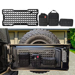 Tailgate Molle Panel Rear Door Cargo Organizer Kit Interior Storage Metal Plate with 3 Storage Bags for 2007-2022 Jeep Wrangler JK/JL 4XE