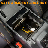 Center Console Lock Box Armrest Security Storage Organizer with 3 Digit Combo, Insert Vault Password Lock Safe Box for Ford Bronco 2021 2022 2/4 Door Interior Security Accessories