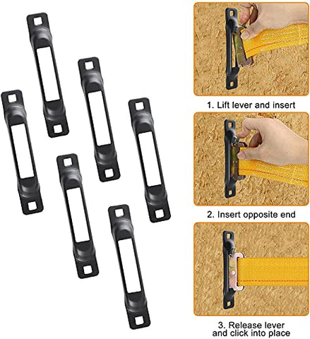 4 E-Track Single Slot Tiedowns Mini Powder-Coated Steel Anchor Tie-Down Slots