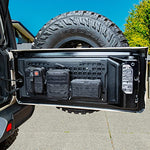 Tailgate Molle Panel Rear Door Cargo Organizer Kit Interior Storage Metal Plate with 3 Storage Bags for 2007-2022 Jeep Wrangler JK/JL 4XE