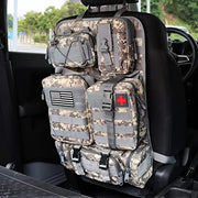 Tactical Car Seat Back Organizer, Upgrade Tactical Vehicle Panel Organizer with 5 Detachable Molle Pouch, Universal fits for Most of Vehicle