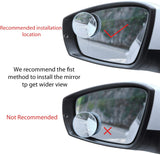 Maiker Blind Car Side Mirror Round HD Glass Frameless Convex Rear View Mirror with wide angle Adjustable Stick for Cars SUV and Trucks, Pack of 2