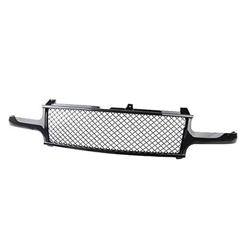 MAIKER Front Grille Mesh Type Grille Fit for Chevy Silverado 1999-2002 (Gloss Black)