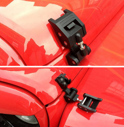 Miker Engine Hood Latch Lock Catches Kits for Jeep Wrangler JK Unlimited Rubicon 08-17