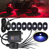 RGB LED Rock Light Kits with Phone App Control & Music Mode & Flashing &Color Grad Multicolor Neon Lights Under Off Road Truck