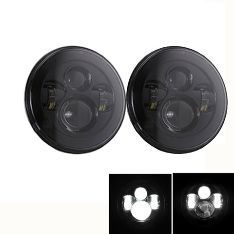 Miker 2X 7" inch Round LED Halo Headlight Hi/Lo DRL Beam For Jeep Wrangler JK LJ TJ CJ